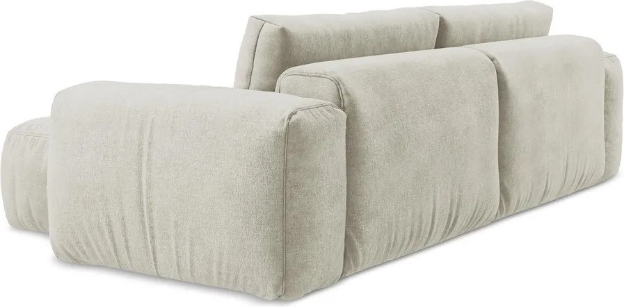 Бежов шенилов сгъваем ъглов диван (десен ъгъл) Kuki – Makamii