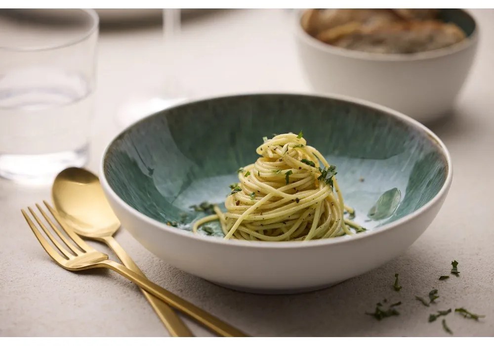 Бяла/зелена глинена купичка 900 ml Gastro White/Green – Bitz