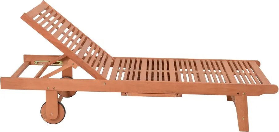 Градински шезлонг от масивно дърво в естествен и кремав цвят San Diego – Garden Pleasure