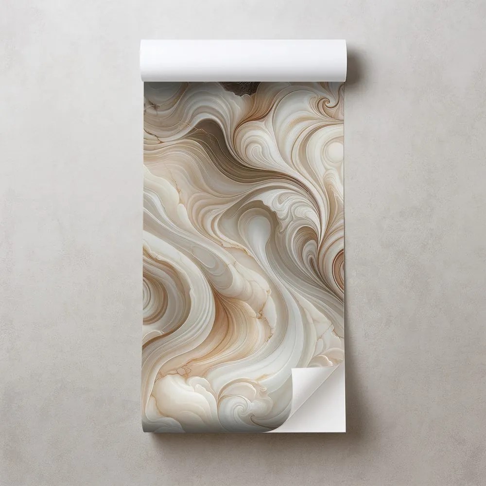 Самозалепващ тапет – Кафяви абстрактни вълни