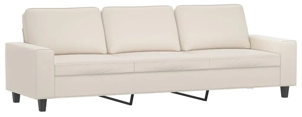 348998 vidaXL 3-местен диван, бежово, 210 см, микрофибърен плат