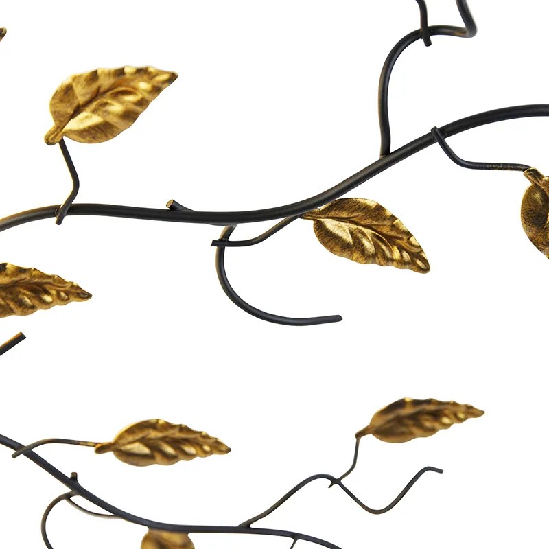 Интелигентна таванна лампа черна със злато 80 см 4-крушки вкл. 4 Wifi P45 - Foglie