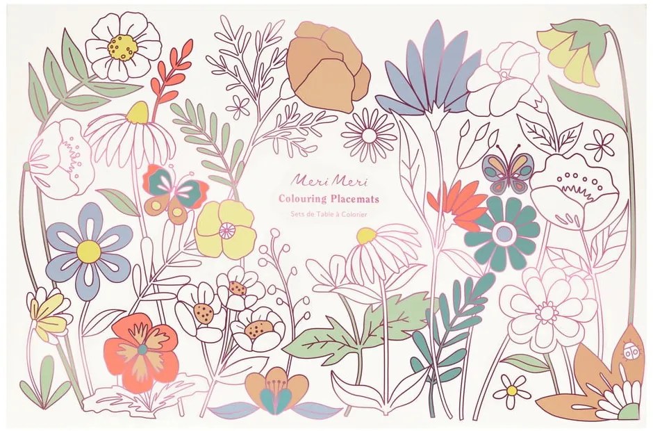 Хартиени подложки за хранене в комплект 8 бр. 28x42.5 cm Butterflies & Flowers – Meri Meri