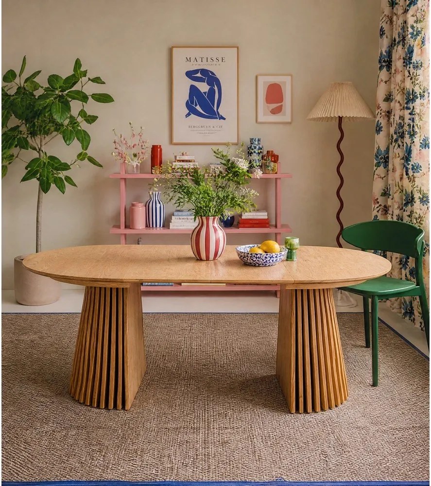 Кръгла сгъваема трапезна маса с дъбов плот ø 120 cm Osaka – House Nordic