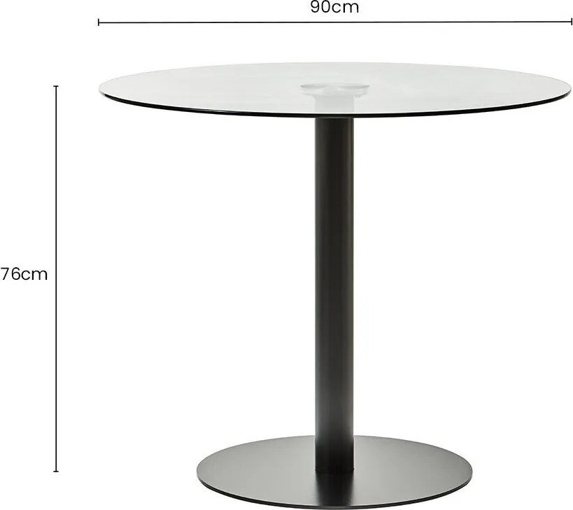 Кръгла трапезна маса със стъклен плот ø 90 cm Metropolitan – Premier Housewares