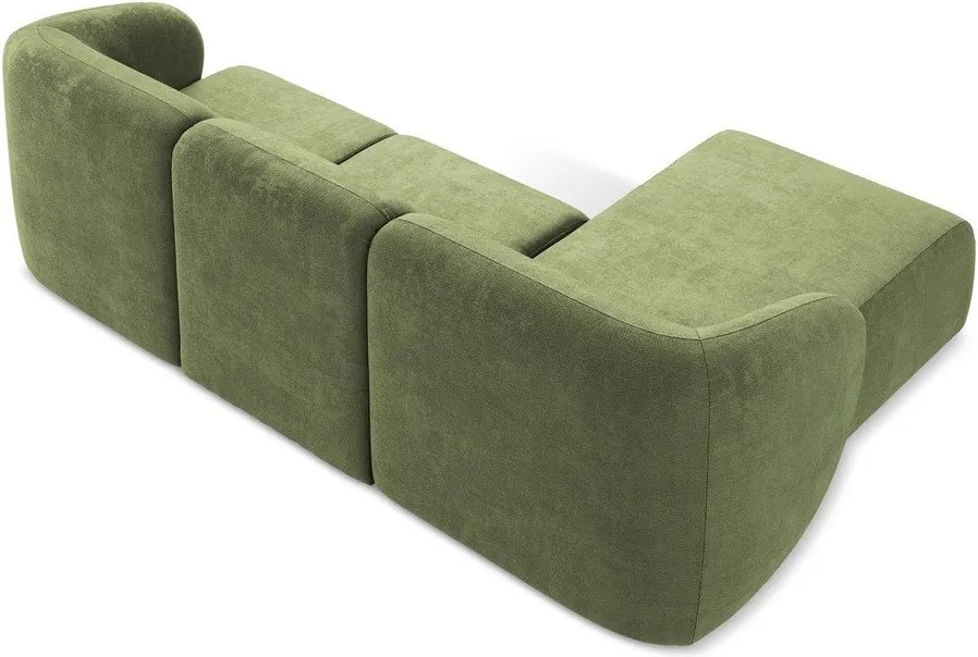 Зелен шенилов ъглов диван (ляв ъгъл) Lani – Makamii