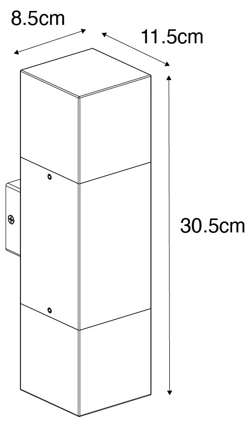 Външна стенна лампа черна с опалов абажур 2-светлина IP44 - Denmark