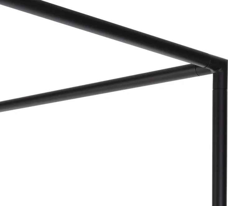 Черно/бежово стоманено двойно легло 200x200 cm тапицирано с балдахин с включена подматрачна рамка Eton – noo.ma