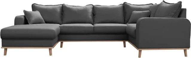 Тъмносив ъглов диван (ляв ъгъл) Beata - Ropez