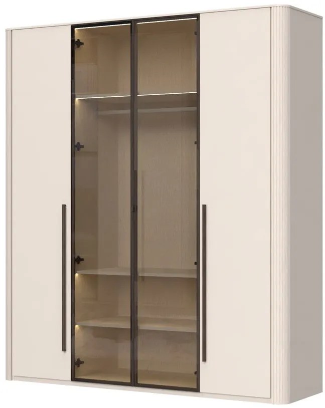 Гардероб Dutchess четирикрил 2 стъкло