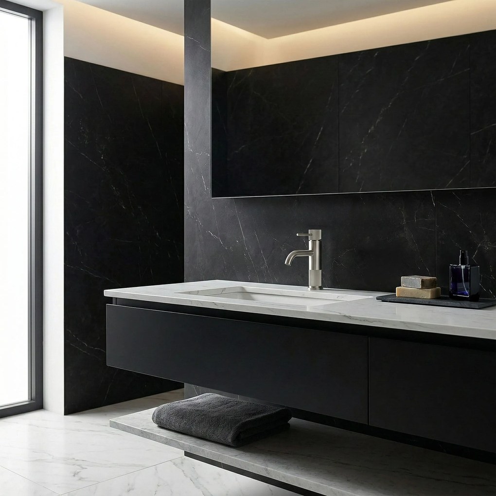 Смесител за баня Rea Lungo Stripe Brush Nickel Low