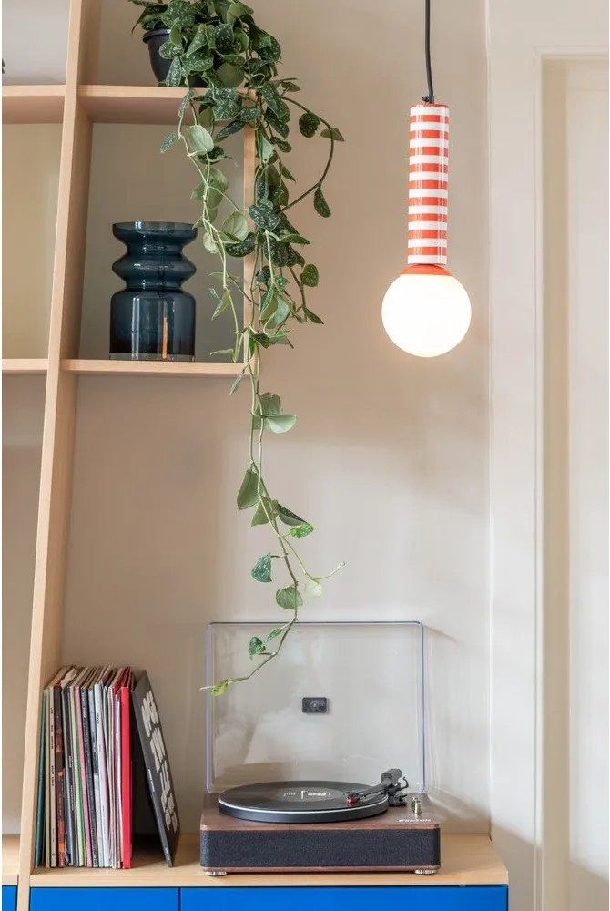 Червено метално висящо осветително тяло ø 12 cm Rayado Retro – Leitmotiv