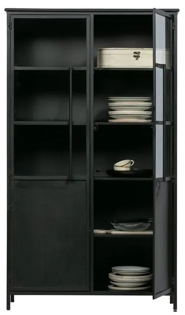 Черна метална витрина 99x170x44 cm Exhibit – WOOOD