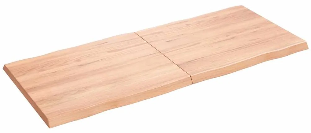 363966 vidaXL Плот за маса светлокафяв 140x60x(2-4) см обработен масивен дъб