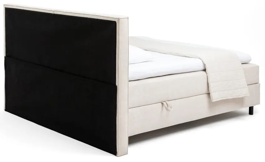 Бежово боксспринг легло с място за съхранение 160x200 cm Elva Bold – Bonami Selection