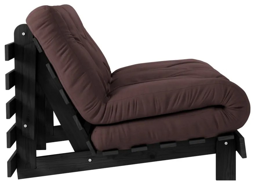 Тъмнокафяв разтегателен диван 140 cm Roots Black Night – Karup Design