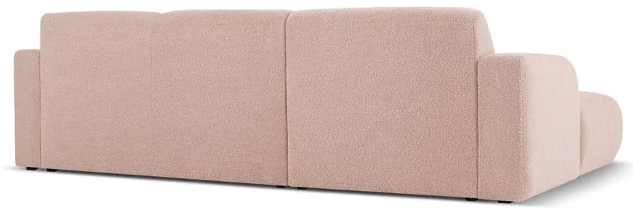 Розов ъглов диван от плат букле (ляв ъгъл) Molino - Micadoni Home