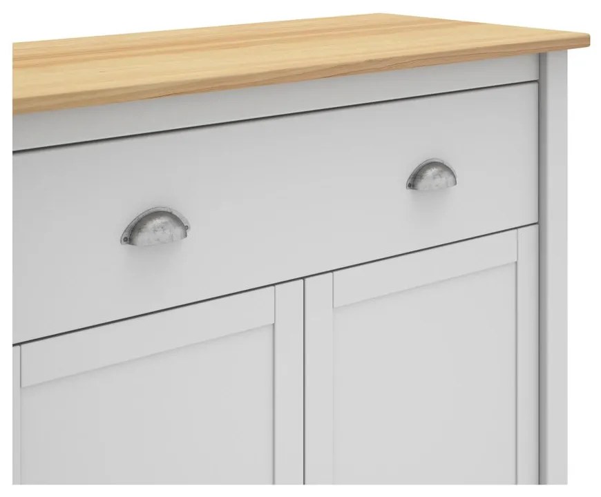 Висок скрин от бял/натурален бор 90x110 cm Misti - Marckeric