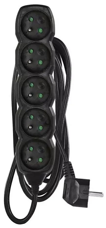 Удължителен кабел 5Z, 3 м, черен