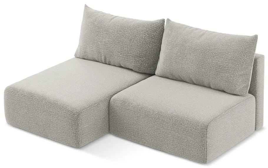 Светлосив разтегателен ъглов диван с място за съхранение (ляв ъгъл) Kalena – Makamii