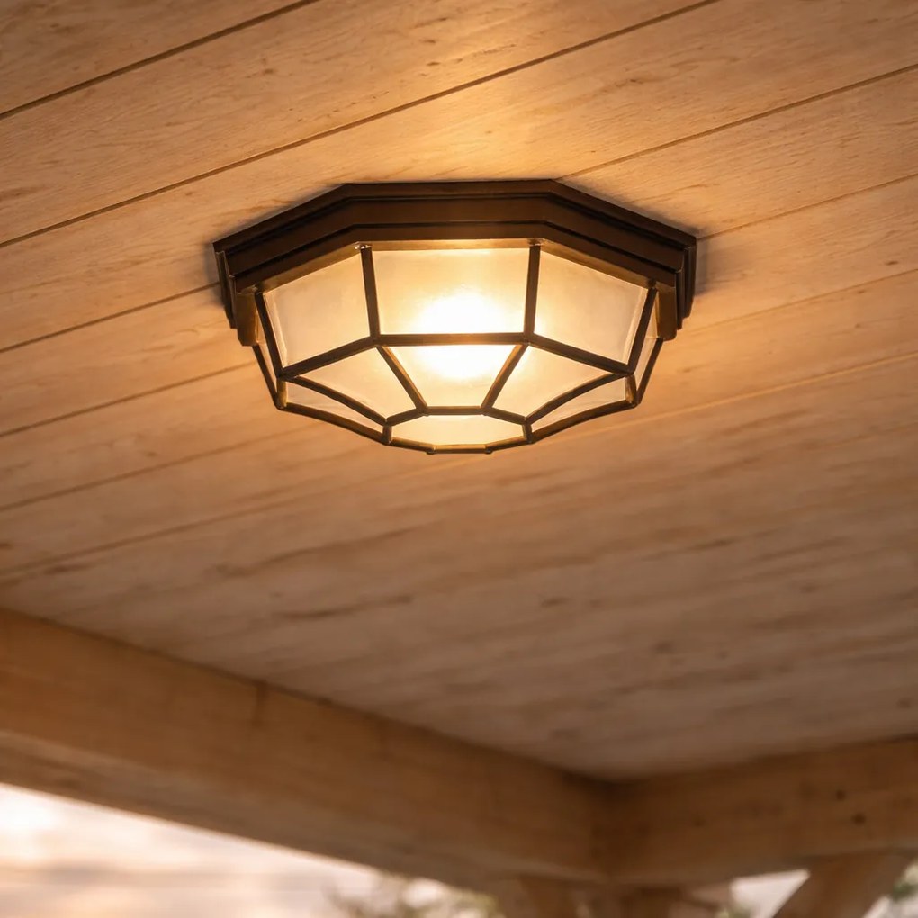 Рустикална таванна лампа ръждивокафява 26.5 IP44 - Bri