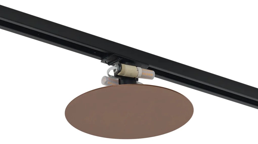 Модерна бронзова таванна лампа за 1-фазна релсова система 2-лампи - Iconic Pulley