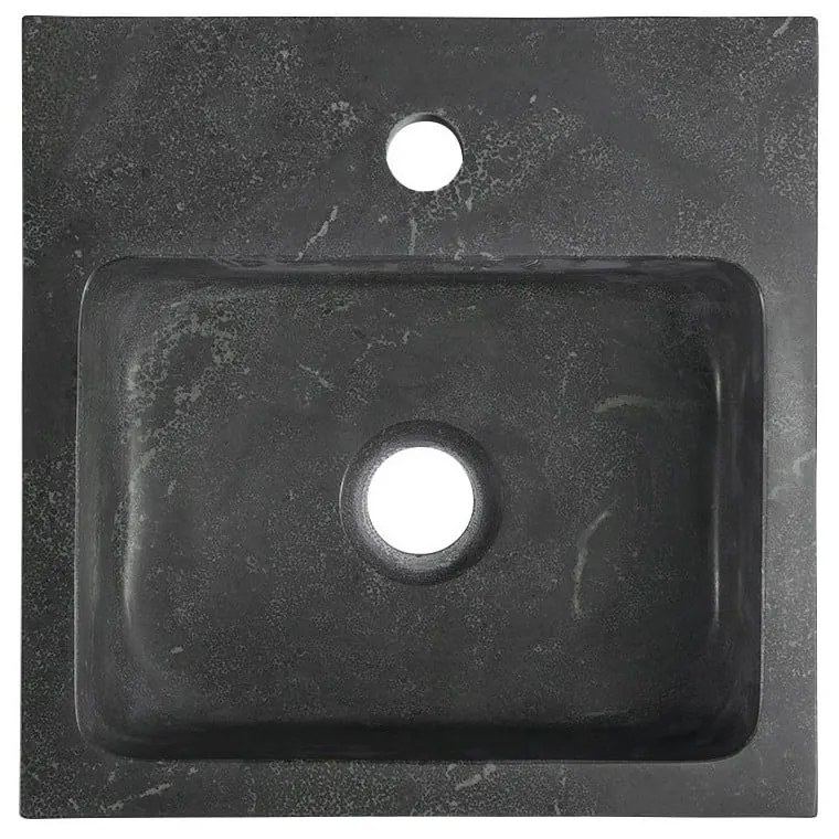 Черен каменен малък умивалник 30x30 cm Blok – Sapho