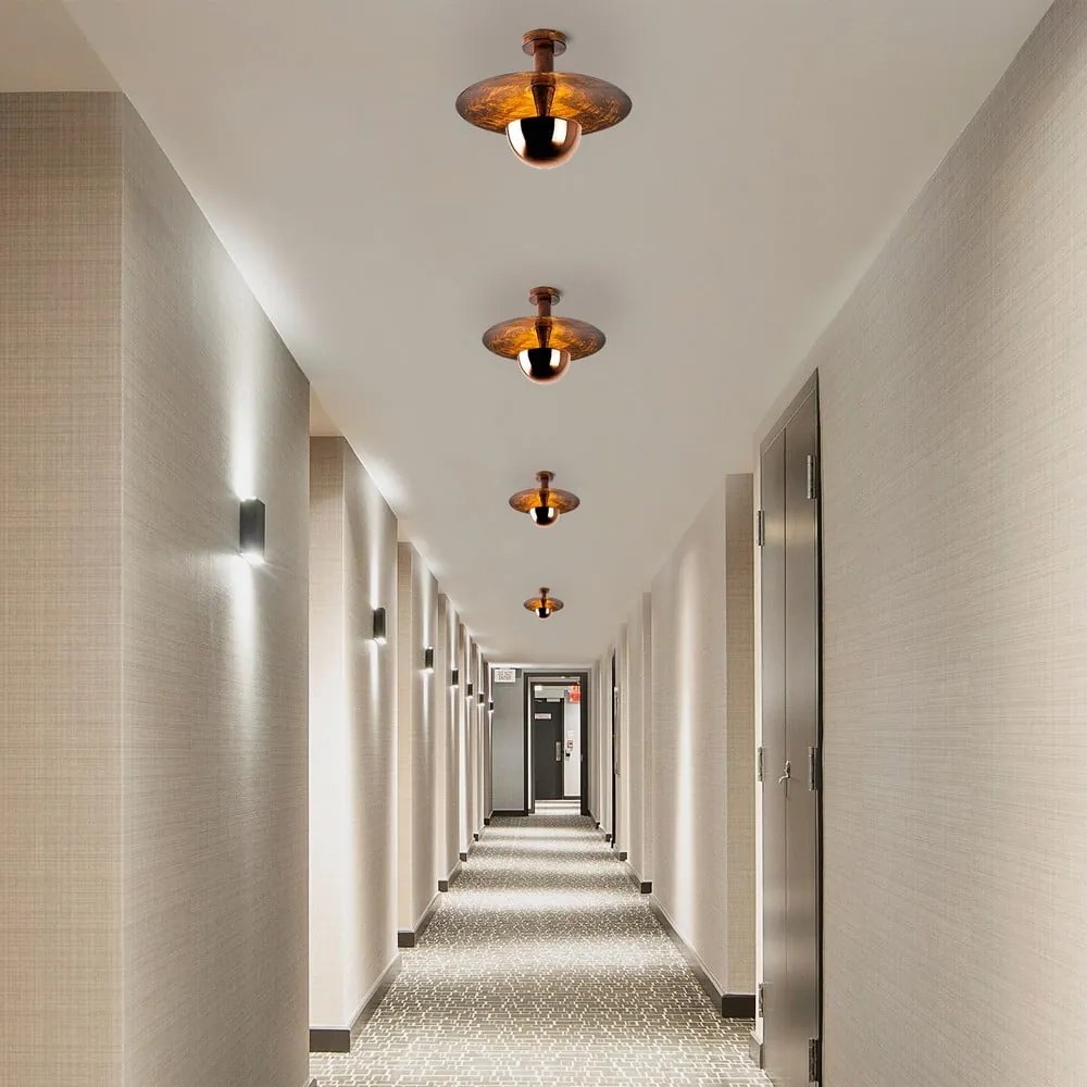 Осветително тяло за таван в меден цвят с метален абажур ø 38 cm Kurt – Opviq lights