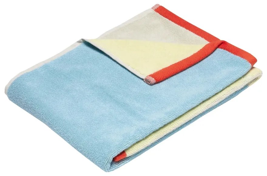 Синя памучена кърпа от тери 50x100 cm Block – Hübsch