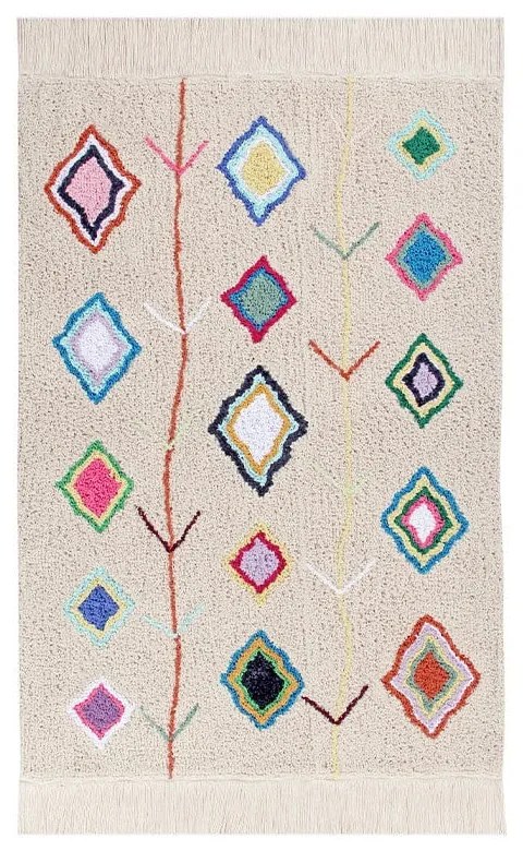 Кремав ръчно изработен памучен килим подходящ за пране 140x200 cm Kaarol – Lorena Canals