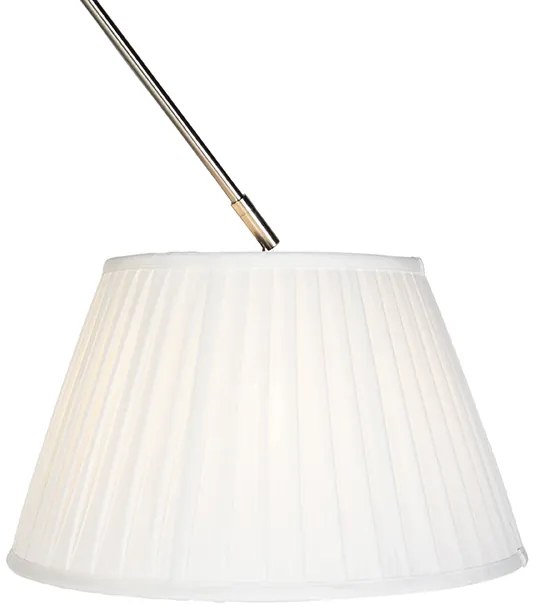 Стилна висяща лампа от стомана с кремав плъстър абажур 35 см - Blitz
