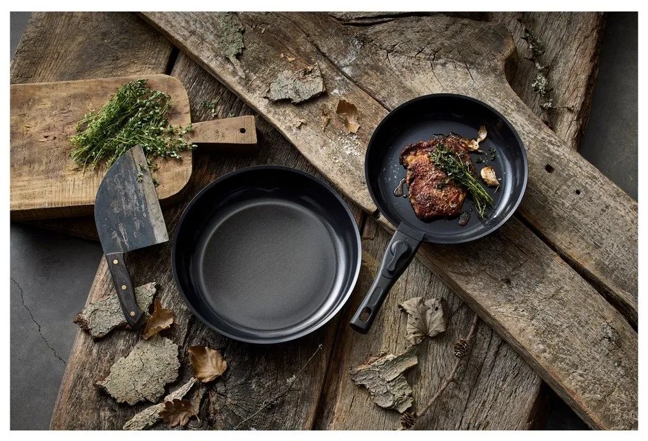 Алуминиев комплект тенджери с подвижна дръжка 2 бр. с незалепващо покритие ø 28 cm – Holm