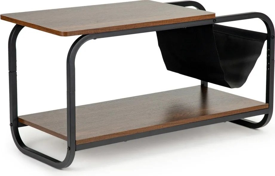 Холна маса с поставка за списания, Modernhome, 2 Mdf нива, метална конструкция, лофт стил