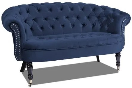 Двуместно канапе Chesterfield Deluxe в цвят петрол, 152/82/82 см