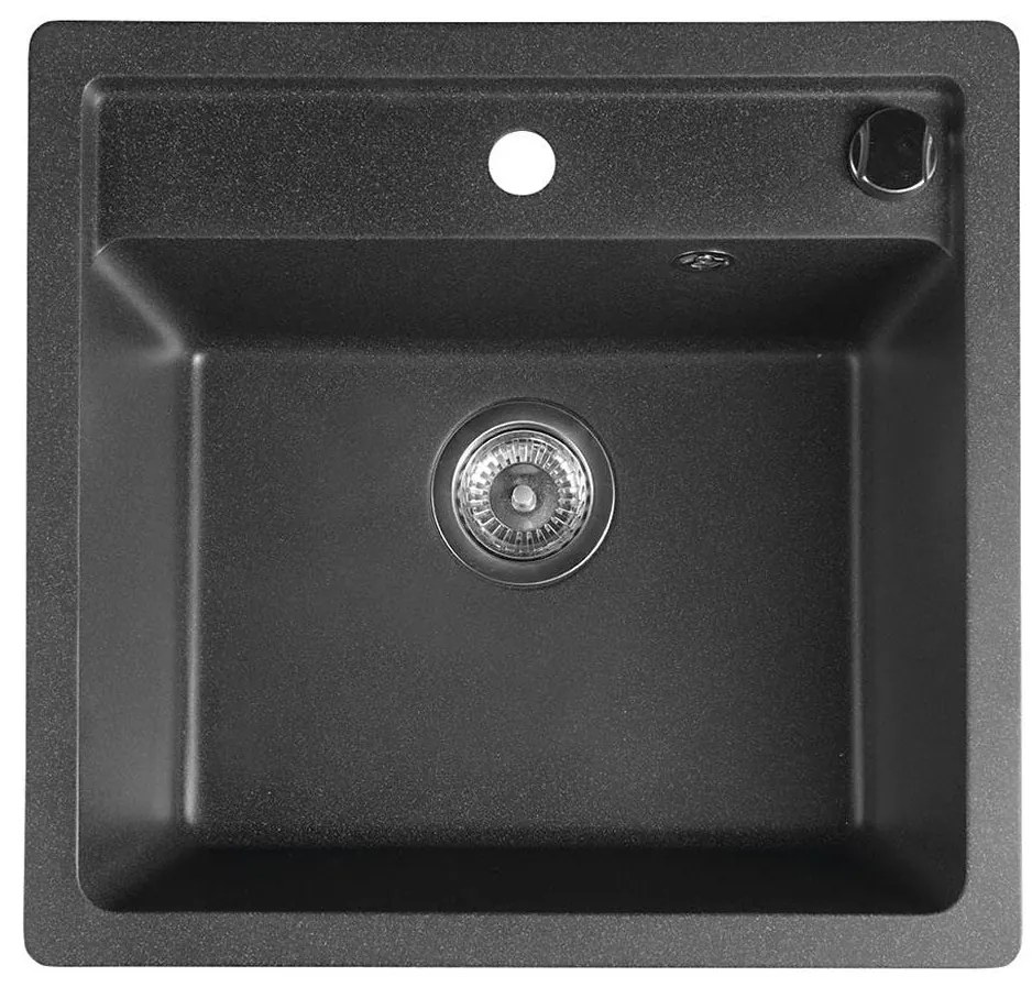 Sapho - Кухненска мивка 53x50 см, гранит, черна