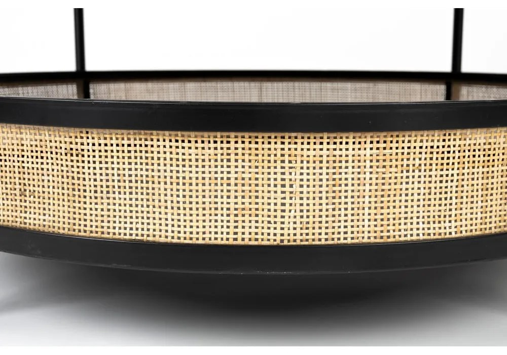 Kръгла масичка за кафе в черен и естествен цвят ø 80 cm Makoto – White Label