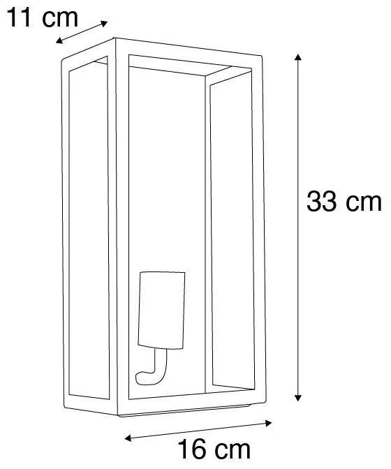 Индустриален външен стенен аплик тъмно зелен със стъкло IP44 - Rotterdam