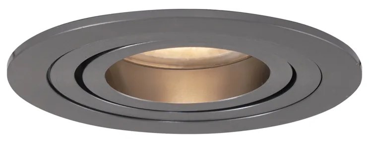 Комплект от 6 модерни вградени спота Gunmetal GU10 50mm кръгли с наклон - Rondoo