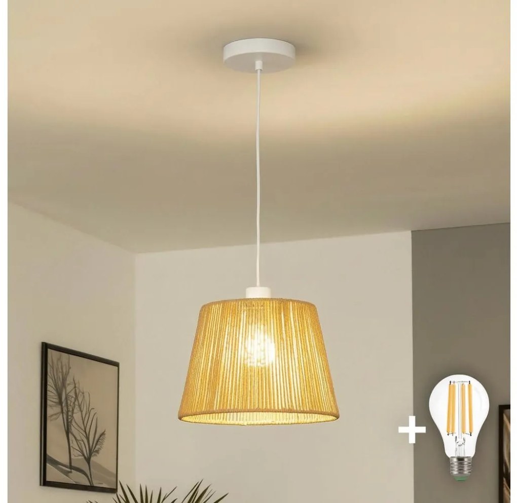 Brilagi - LED полилей на кабел CERIA BOHO 1xE27/40W/230V Ø 28 см кафяв