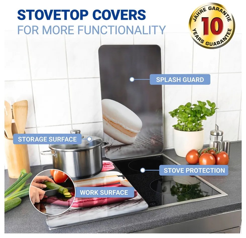 Комплект от 2 стъклени капака за печка , 52 x 30 cm Macarons - Wenko