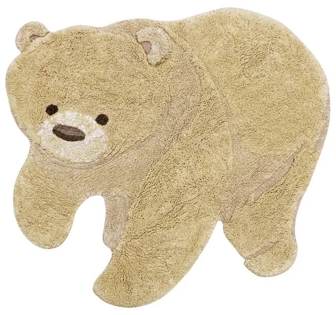 Бежов ръчно изработен памучен детски килим подходящ за пране 120x122 cm Bear – Lorena Canals