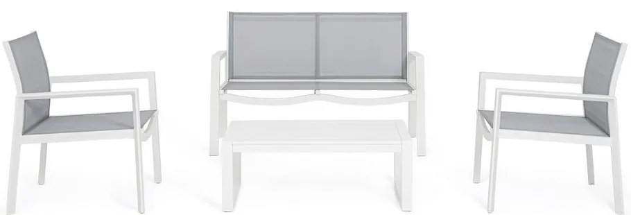 Бял алуминиев градински комплект от за отдих за 4 Kallen – Bizzotto