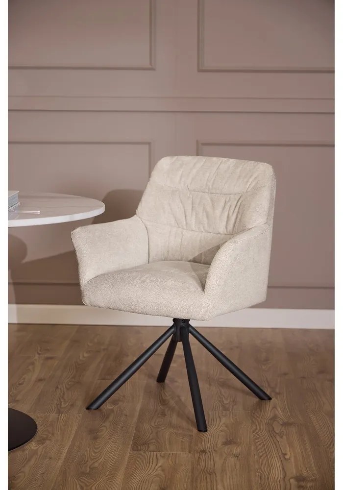 Бежов тапициран трапезен стол с подлакътници Alonso – Actona