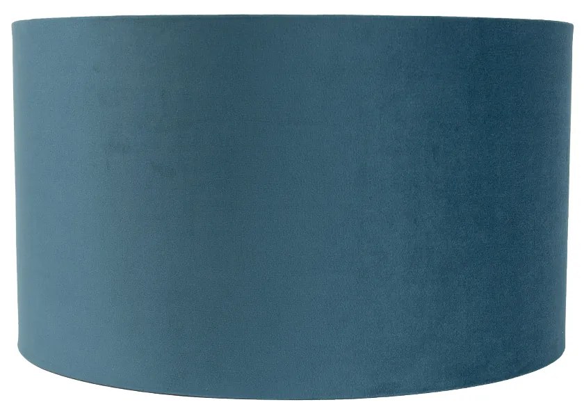 Кадифен абажур син 35/35/20 със златен интериор