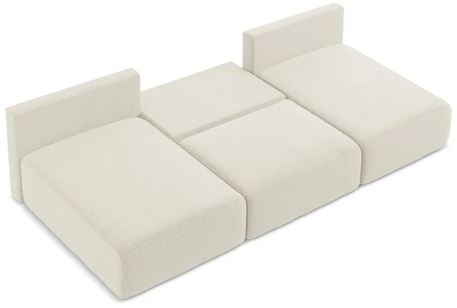Кремав разтегателен ъглов диван с място за съхранение Kalena – Makamii