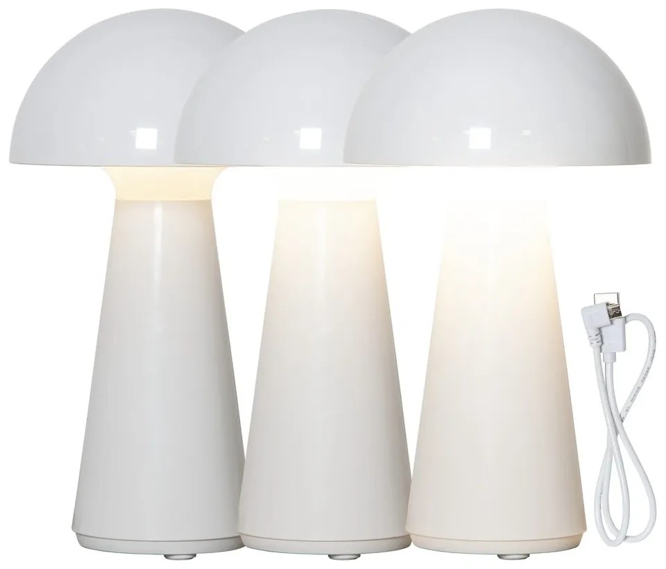 Бяла LED настолна лампа с възможност за димиране (височина 28 cm) Mushroom - Star Trading