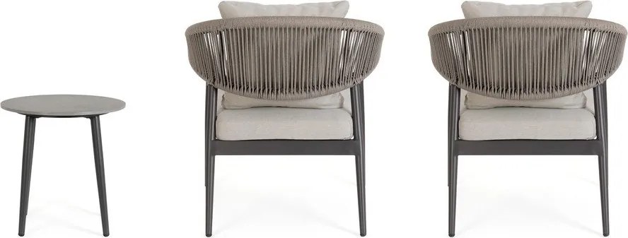 Алуминиев градински комплект за отдих в цвят каки/кафяво-сив за 2 Millor – Bizzotto