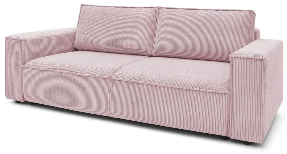 Светлорозов диван от велур 245 cm Nihad - Bobochic Paris