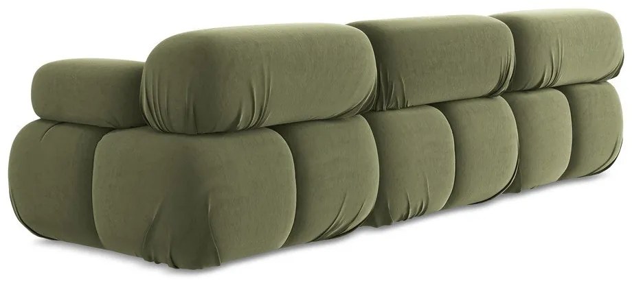 Светлозелен кадифен модулен диван 285 cm Lokua – Makamii