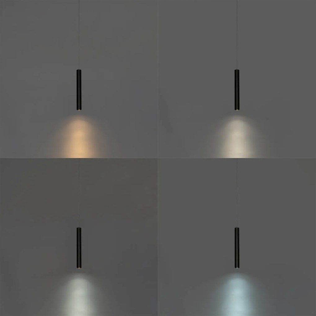 Модерна черна висяща лампа за 1-фазна релсова система 4.5W 3000K - Magnetic Cassie